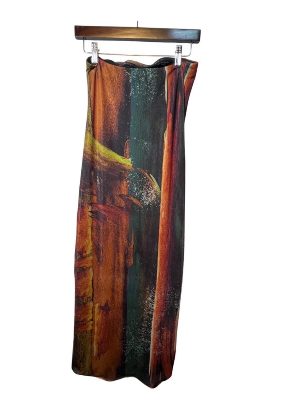 ZARA • Tulle Strapless Abstract-Print Midi Dress - Picture 5 of 12